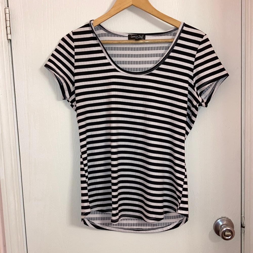 New without tags Love + Joy Black and white horizontal stripe top